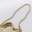 Miu Miu Hand Bag Leather 2way Beige Gold Tone Auth 167578A-16