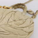 Miu Miu Hand Bag Leather 2way Beige Gold Tone Auth 167578A-17