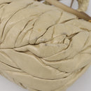Miu Miu Hand Bag Leather 2way Beige Gold Tone Auth 167578A-19