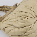 Miu Miu Hand Bag Leather 2way Beige Gold Tone Auth 167578A-20