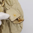 Miu Miu Hand Bag Leather 2way Beige Gold Tone Auth 167578A-21