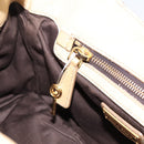 Miu Miu Hand Bag Leather 2way Beige Gold Tone Auth 167578A-26