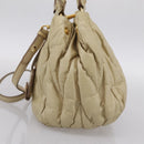 Miu Miu Hand Bag Leather 2way Beige Gold Tone Auth 167578A-4