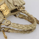 Miu Miu Hand Bag Leather 2way Beige Gold Tone Auth 167578A-6