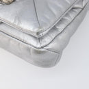 Miu Miu Shoulder Bag Leather Silver Auth 167579A-9