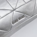 Miu Miu Shoulder Bag Leather Silver Auth 167579A-17