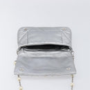 Miu Miu Shoulder Bag Leather Silver Auth 167579A-19