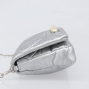 Miu Miu Shoulder Bag Leather Silver Auth 167579A-4