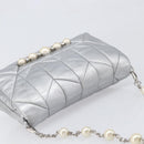 Miu Miu Shoulder Bag Leather Silver Auth 167579A-6