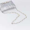 Miu Miu Shoulder Bag Leather Silver Auth 167579A-7