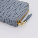 Miu Miu Matelasse Long Wallet Leather Light Blue Gold Tone Auth 167582A-15