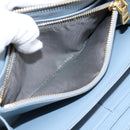Miu Miu Matelasse Long Wallet Leather Light Blue Gold Tone Auth 167582A-11