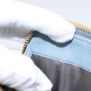 Miu Miu Matelasse Long Wallet Leather Light Blue Gold Tone Auth 167582A-12