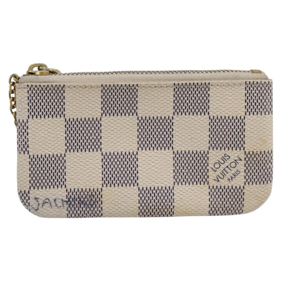 LOUIS VUITTON Damier Azur Pochette Cles Coin Purse N62659 LV Auth 167583