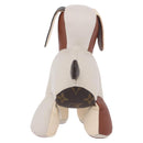 LOUIS VUITTON Monogram Dudu Oscar Stuffed Dog Leather Beige GI0251 Auth 167589A-2