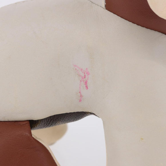 LOUIS VUITTON Monogram Dudu Oscar Stuffed Dog Leather Beige GI0251 Auth 167589A