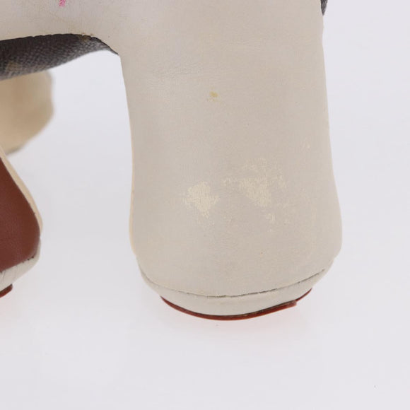 LOUIS VUITTON Monogram Dudu Oscar Stuffed Dog Leather Beige GI0251 Auth 167589A