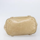Miu Miu Hand Bag Leather Beige Gold Tone Auth 167591A-5