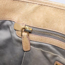Miu Miu Hand Bag Leather Beige Gold Tone Auth 167591A-25