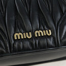 Miu Miu Matelasse Hand Bag Leather 2way Black Gold Tone Auth 167593SAM-20