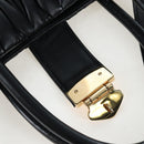 Miu Miu Matelasse Hand Bag Leather 2way Black Gold Tone Auth 167593SAM-22
