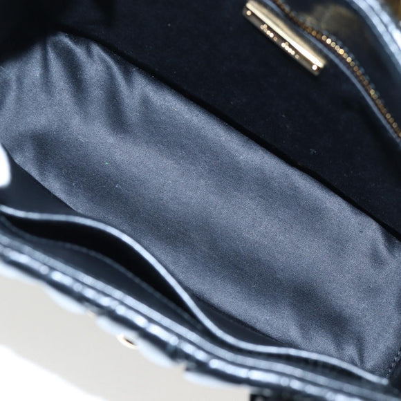 Miu Miu Matelasse Hand Bag Leather 2way Black Gold Tone Auth 167593SAM