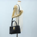 Miu Miu Matelasse Hand Bag Leather 2way Black Gold Tone Auth 167593SAM-28