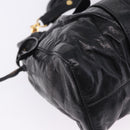 Miu Miu Hand Bag Leather 2way Black Gold Tone Auth 167594SAM-17