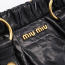 Miu Miu Hand Bag Leather 2way Black Gold Tone Auth 167594SAM-22