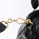 Miu Miu Hand Bag Leather 2way Black Gold Tone Auth 167594SAM-23