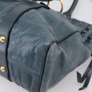 Miu Miu Hand Bag Leather 2way Blue Gold Tone Auth 167595M-14