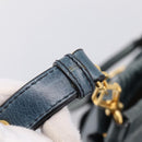 Miu Miu Hand Bag Leather 2way Blue Gold Tone Auth 167595M-23