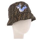 FENDI x FRGMT x POKEMON Bucket Hat Zucca Nylon Brown Blue Auth 167597SM-1