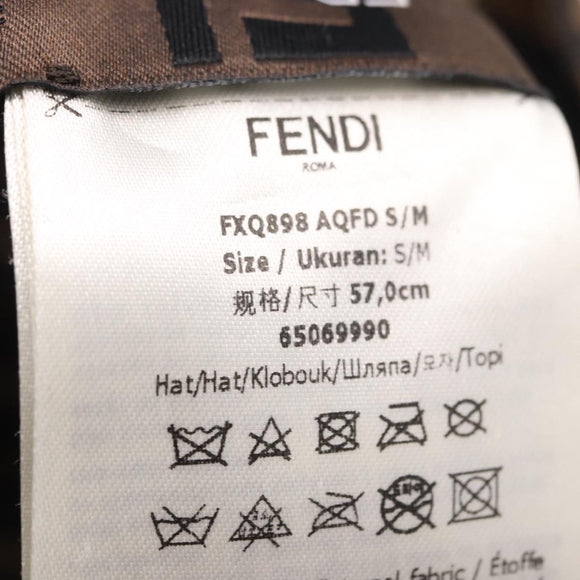 FENDI x FRGMT x POKEMON Bucket Hat Zucca Nylon Brown Blue Auth 167597SM