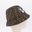 FENDI x FRGMT x POKEMON Bucket Hat Zucca Nylon Brown Blue Auth 167597SM-3