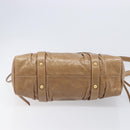 Miu Miu Hand Bag Leather 2way Brown Gold Tone Auth 167600V-11