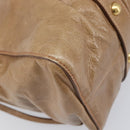Miu Miu Hand Bag Leather 2way Brown Gold Tone Auth 167600V-13