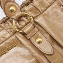 Miu Miu Hand Bag Leather 2way Brown Gold Tone Auth 167600V-16