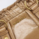 Miu Miu Hand Bag Leather 2way Brown Gold Tone Auth 167600V-17