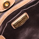 Miu Miu Hand Bag Leather 2way Brown Gold Tone Auth 167600V-19
