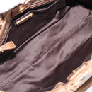 Miu Miu Hand Bag Leather 2way Brown Gold Tone Auth 167600V-20