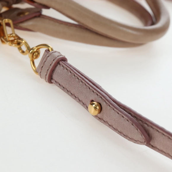 Miu Miu Hand Bag Leather 2way Beige Gold Tone Auth 167601V