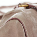 Miu Miu Hand Bag Leather 2way Beige Gold Tone Auth 167601V-17