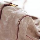 Miu Miu Hand Bag Leather 2way Beige Gold Tone Auth 167601V-18