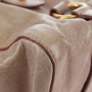 Miu Miu Hand Bag Leather 2way Beige Gold Tone Auth 167601V-19