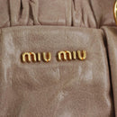 Miu Miu Hand Bag Leather 2way Beige Gold Tone Auth 167601V-21