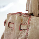 Miu Miu Hand Bag Leather 2way Beige Gold Tone Auth 167601V-9