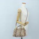 Miu Miu Hand Bag Leather 2way Beige Gold Tone Auth 167601V-27