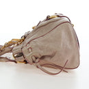 Miu Miu Hand Bag Leather 2way Beige Gold Tone Auth 167601V-3