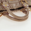 Miu Miu Hand Bag Leather 2way Beige Gold Tone Auth 167601V-7